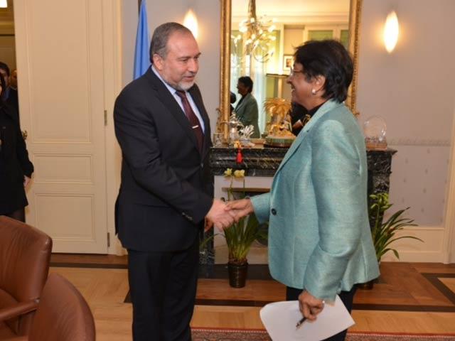 FM Liberman with UN Human Rights Commissioner Pillay in Geneva