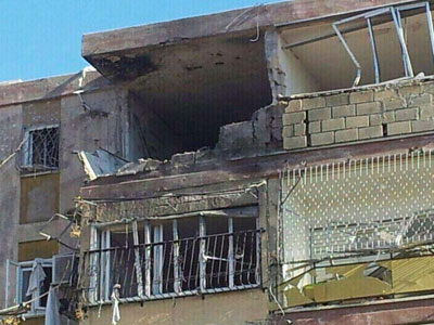 Kiryat Malachi Apartment hit by a rocket from Gaza